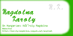 magdolna karoly business card